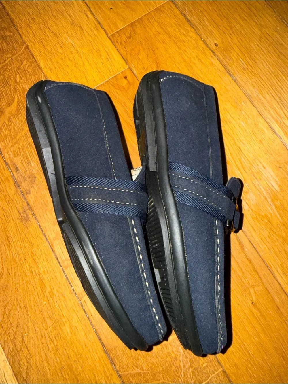 Xray Kids Navy Suede Moccasins with Decorative Strap